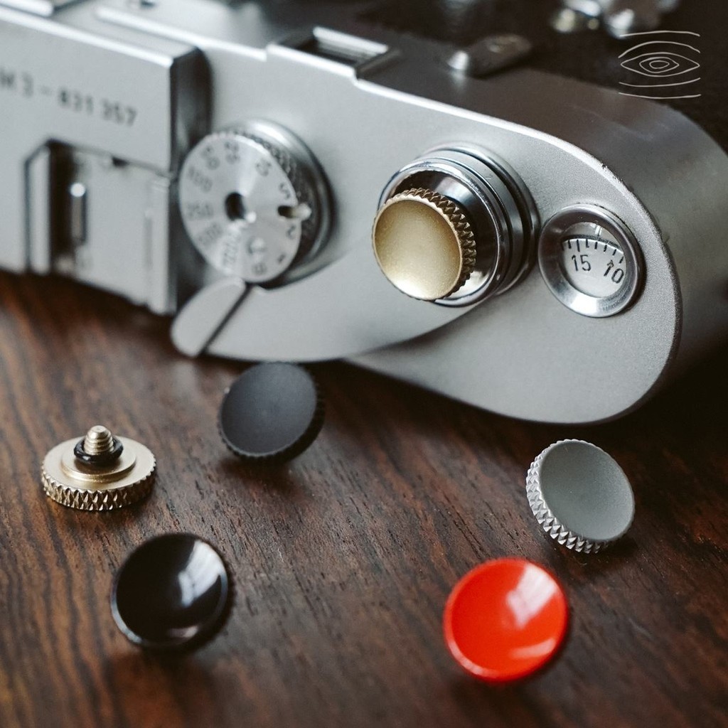 Yuwood ปุ่มชัตเตอร์กล้องแกะสลัก Frosted Knurling สีทองแดงบริสุทธิ์ Leica Fuji Universal