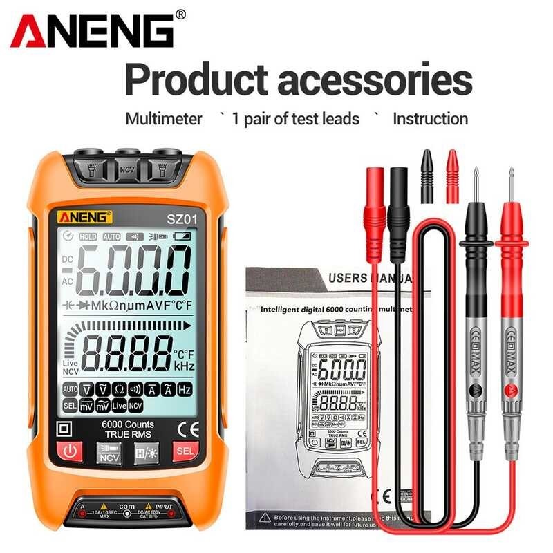 ❤ WELAN สมาร์ทดิจิตอลมัลติมิเตอร์ ANENG Sz01 Sz02 Max Count 9999 นั