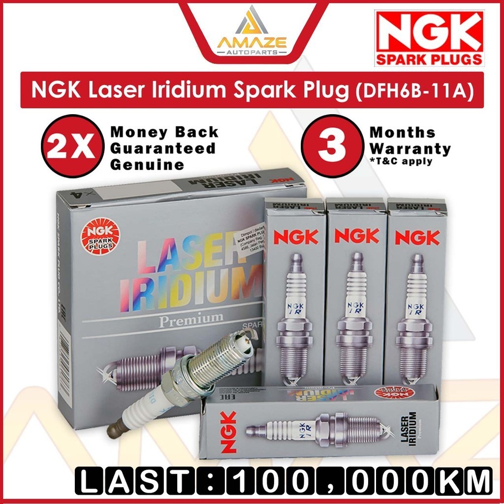 หัวเทียน NGK Laser Iridium DFH6B-11A สําหรับ 4GR-FSE, 2GR-FSE, 1UR-FSE, 2UR-GSE, 6AR-FSE[90919-01249
