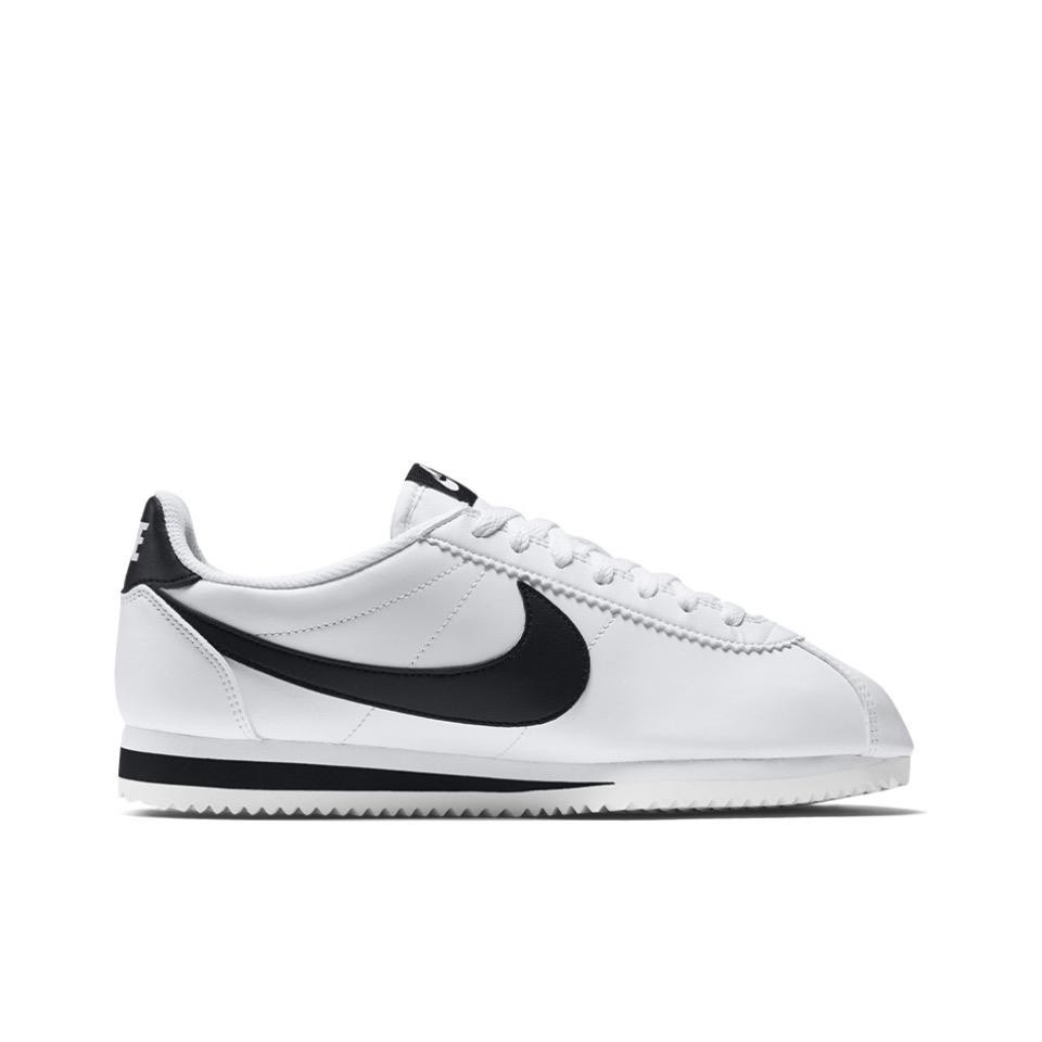 ♞Nike Cortez Forrest Gump รองเท้าผ้าใบสีดำและสีขาวสวมกันลื่นกันลื่นของแท้ 100%