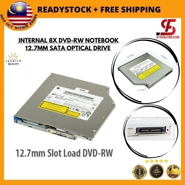 Refurbish ใช้ INTERNAL 8X DVD-RW โน๊ตบุ๊ค 12.7 มม. SATA OPTICAL DRIVE