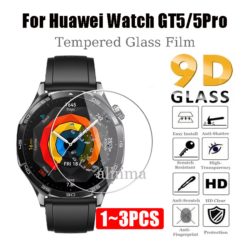 กระจกนิรภัยสําหรับนาฬิกา Huawei GT5 41 มม.46 มม.นาฬิกาสมาร์ทกระจกป้องกันหน้าจอสําหรับ Huawei Watch GT 5 Pro 42 มม.46 มม.ฟิล์ม