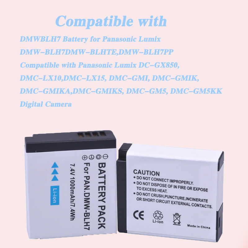 Δ 10 ชิ้น Dmw-Blh7 1000Mah Dmw-Blh7e แบตเตอรี่ Dmw-Bl27pp สำหรับ Lumix Dc-Gx