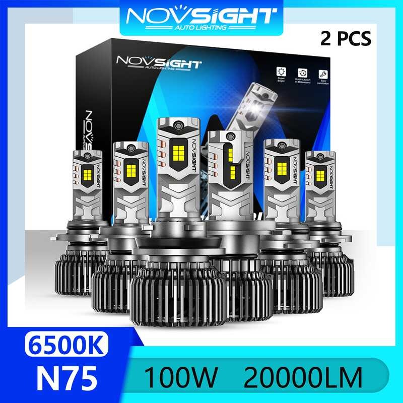 々 Novsight Newest N75 Headlight Bulb Kit 9005(Hb3) 9006(Hb4) 9012(Hir2) H4 H7 H11 LED For Car Hi