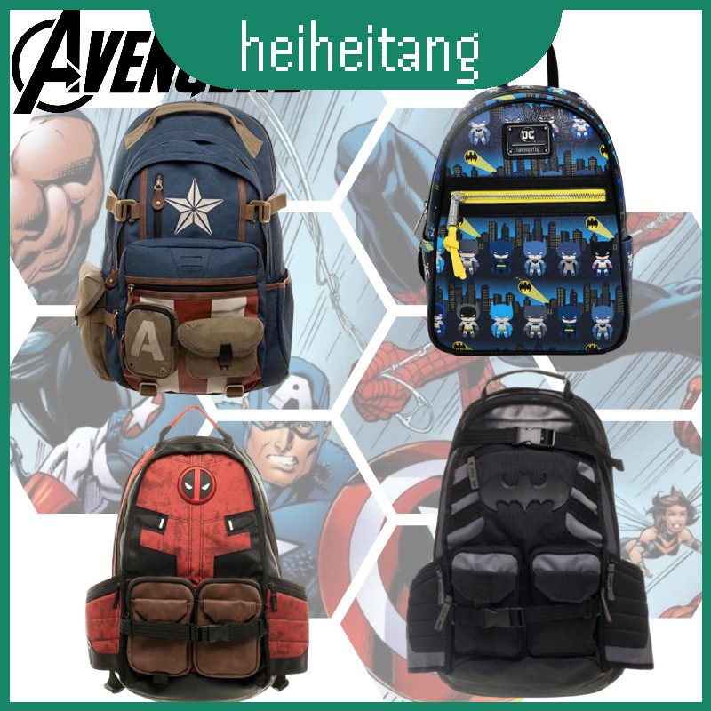 Batman Deadpool และ Dual-shoulder Travel Backpack องค์กรที่มีประสิทธิภาพพร้อมช่องหลายช่อง