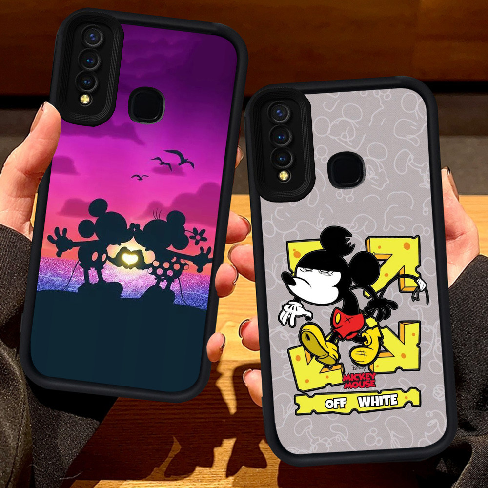 S68 Mickey Mouse สําหรับ VIVO Y91C Z1 Pro Y50 Y91 Y17 Y30 Y93 Y19 V9 Y95 Y12 Y30i Y15 สีดํา