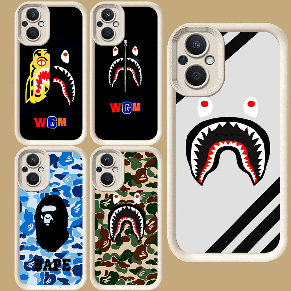 R125 Bape Shark Casing สําหรับ OPPO Reno 7 8Z 7Z 8 Find X5 Lite 5G สีขาว