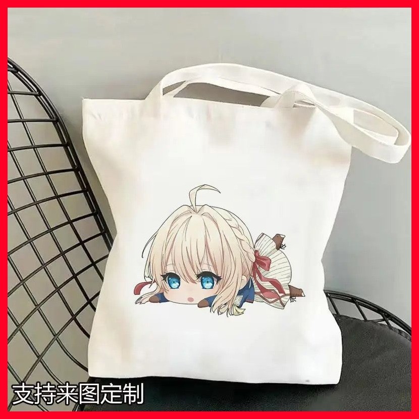 [MC] กระเป๋าผ้าแคนวาส Violet Evergarden Violet Evergarden กระเป๋าผ้าใบน่ารัก Violet Evergarden สินค้