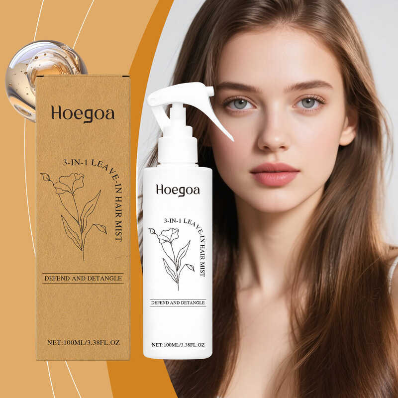 HOEGOA 3 in 1 Leave-In Hair Care สเปรย์ส่วนผสมพืช Care Nourishing Natural Fluffy Hair Care สเปรย์ผมแ