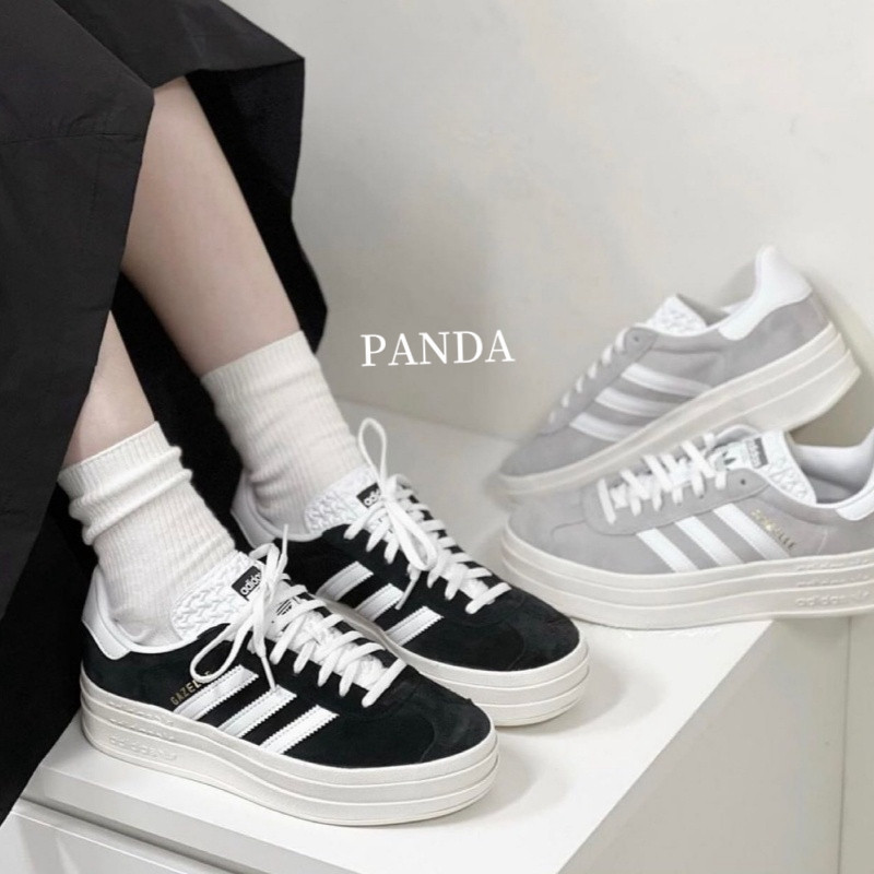 [ คลังสินค ้ าพร ้ อม ] #Adidas รองเท ้ า Gazelle Bold Retro พื ้ นหนา สีดํา สีขาว HQ6912 สีเทา HQ6