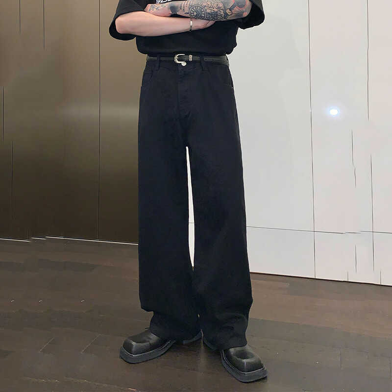 IEFB Dd3 กางเกงยีนส์ผู้ชายเรียบง่ายหลวมตรงทรงกระบอก