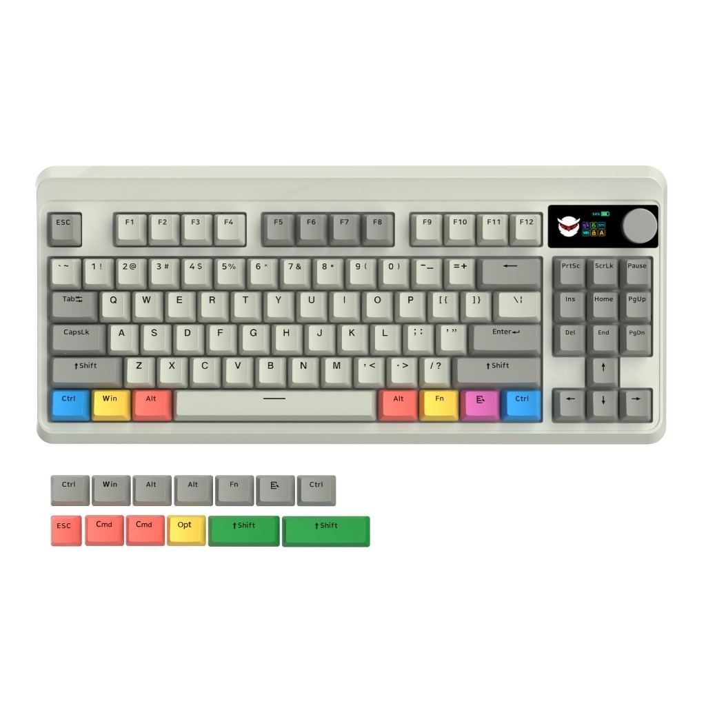 Xvx M87 Pro Tri-Mode Smart Display Mechanical Keyboard (Coral Sea/Retro Grey/Shadow)
