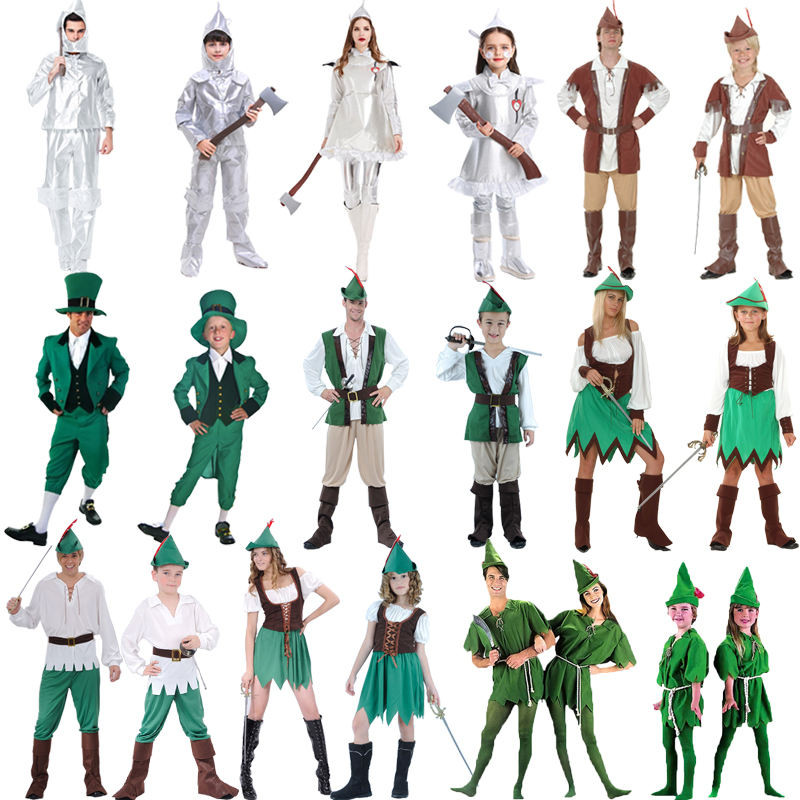 วันเด็ก The Wizard Of Oz คอสเพลย์ Tin Man Hunter Peter Pan Irish Elf Performance เสื้อผ้า