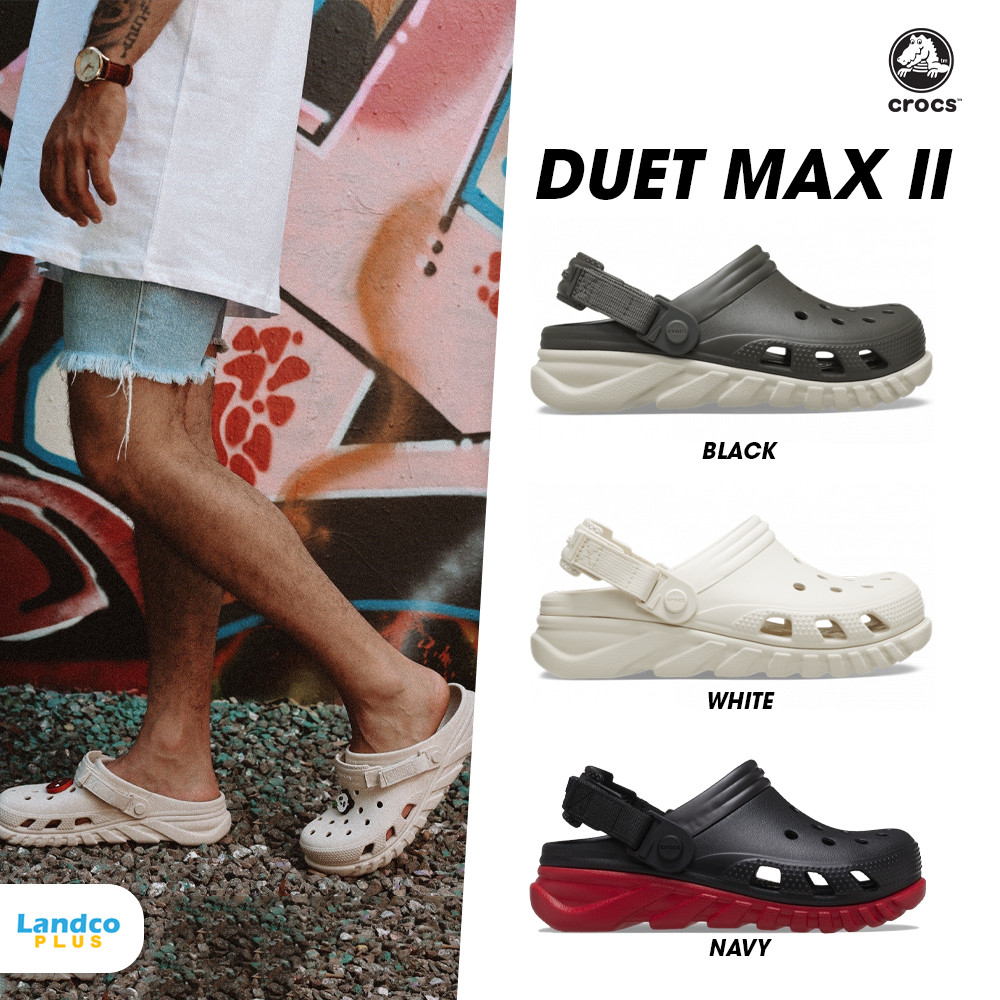 ♞,♘[ลด 200 บาท กรอกโค้ด LANDCR] Crocs Collection รองเท้าแตะ CR UX Duet Max II Clog 208776-160 / 208