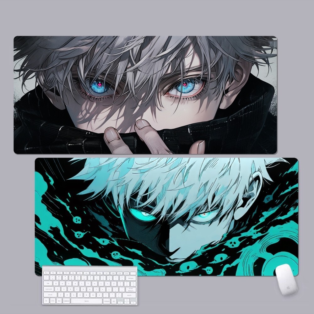 อะนิเมะ Jujutsu Kaisen Gojo Satoru Mousepad ผิวที่กําหนดเองการ์ตูนอะนิเมะ Gaming Mouse Pad คีย์บอร์ดแผ่นรองเม้าส์แผ่นรองโต๊ะอุปกรณ์เสริม