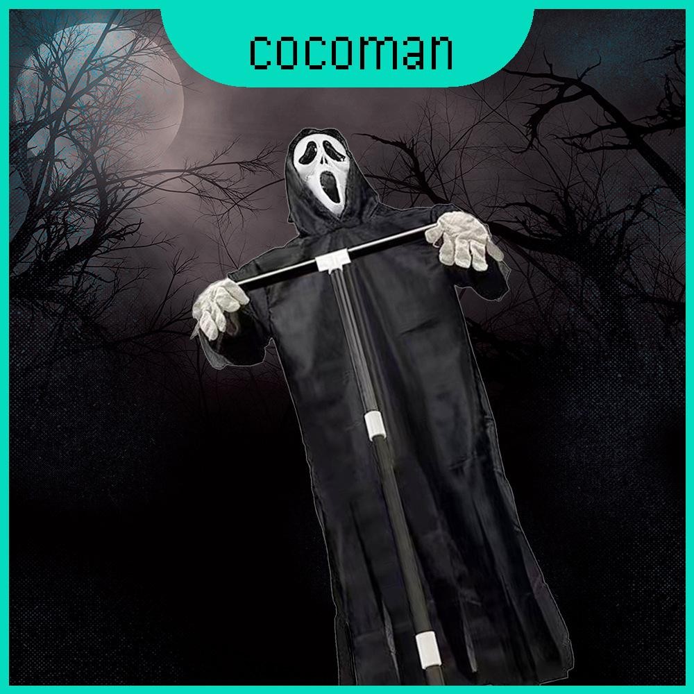 หุ่นไล่กาฮาโลวีน Ghostface ตกแต่งสยองขวัญสําหรับกรีดร้องน่ากลัวสนุกในร่มและกิจกรรมกลางแจ้ง