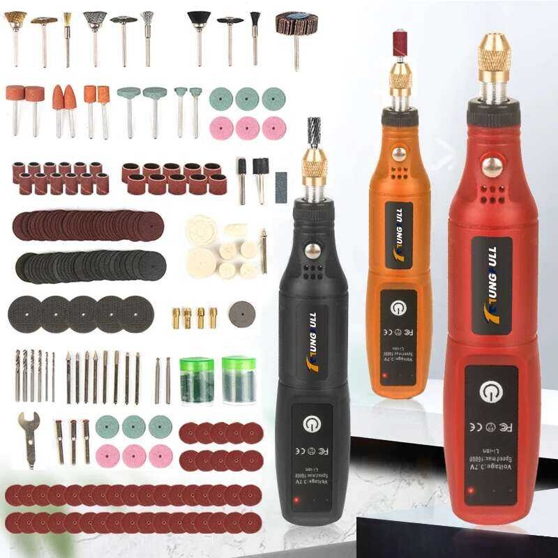 USB ปากกาแกะสลัก ไร้สาย เครื่องขัดขนาดเล็ก เครื่องเจาะไฟฟ้าไร้สายแบบหมุน เครื่องมือ Dremel ชาร์จได้