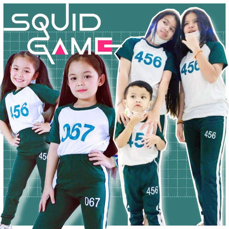 ❤ เสื้อ【Squid Game】#สควิดเกม #ผู้เข้าแข่งขัน 456/001/067 ชุดสควิดเกม เสื้อ ชุดเซต2ชิ้น 2-12 ปี