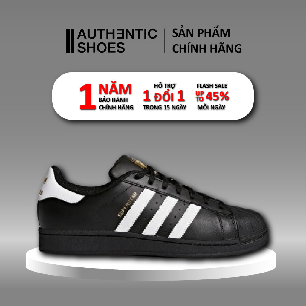 ฟิกเกอร์ | แท้ แท้ | รองเท้าผ้าใบ Adidas SuperstarBlack White B27140