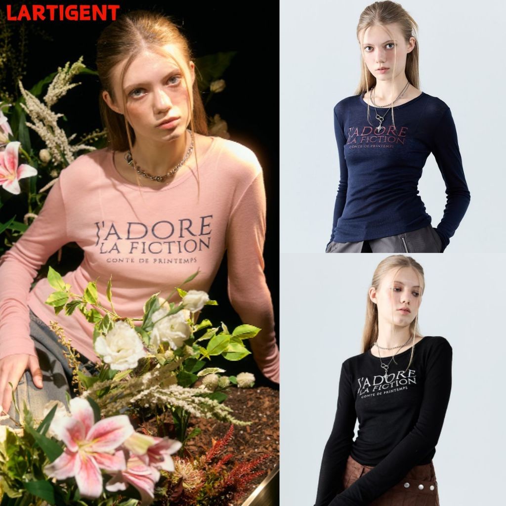 [LARTIGENT] เสื้อยืด L8 JADORE SLIM / 5 สี / สินค้า KR ของแท้ 100% / เสื้อยืดน่ารักและทุกวัน / จัดส