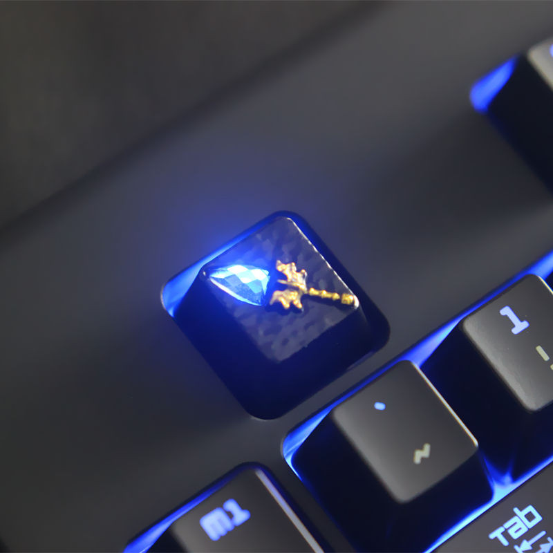 ส่วนบุคคล Keycap การ์ตูนอะนิเมะ DOTA2 Iron Man Genji Blue Staff กระโดดมีด Genji อลูมิเนียม DNF Immor