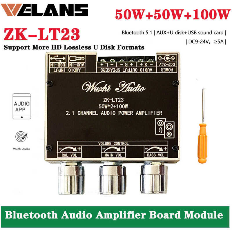 ❤ 【ใหม่】 Zk-Lt22/Zk-Lt23 50Wx2 + 100W Bluetooth 5.1เครื่องขยายเสียงดิจิตอลโมดูล2.1ช่องซับวูฟเฟอ