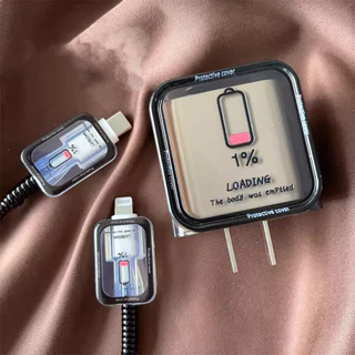 ตลกไฟฟ้าภาพ Graffiti ซิลิโคน Charger เคสป้องกันสําหรับ IPhone 11 12 13 14 18W-20W Fast Charge ป้องกัน Charger ฝาครอบแขน