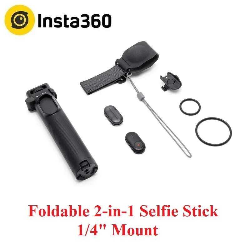 2-in-1 ไม้เซลฟี่พับได้ Insta360 X5 X4 X3 อุปกรณ์เสริมสำหรับ Insta 360 4 5 X 3 ของแท้