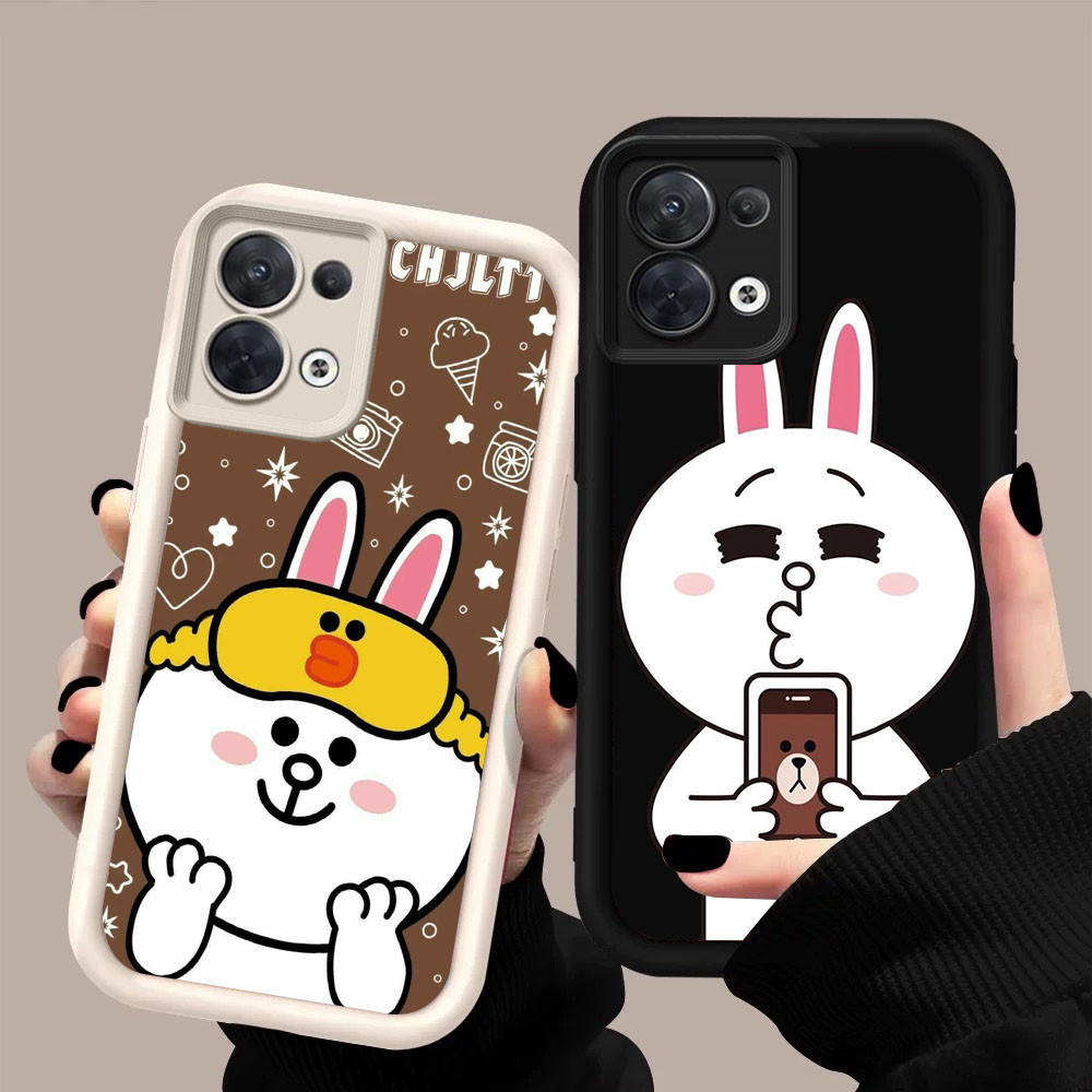 DF-66 หมีสีน้ําตาลหรูหราปลอกอ่อนสําหรับ OPPO F21 F21S Reno 7 7Z 8 8Z Lite Pro