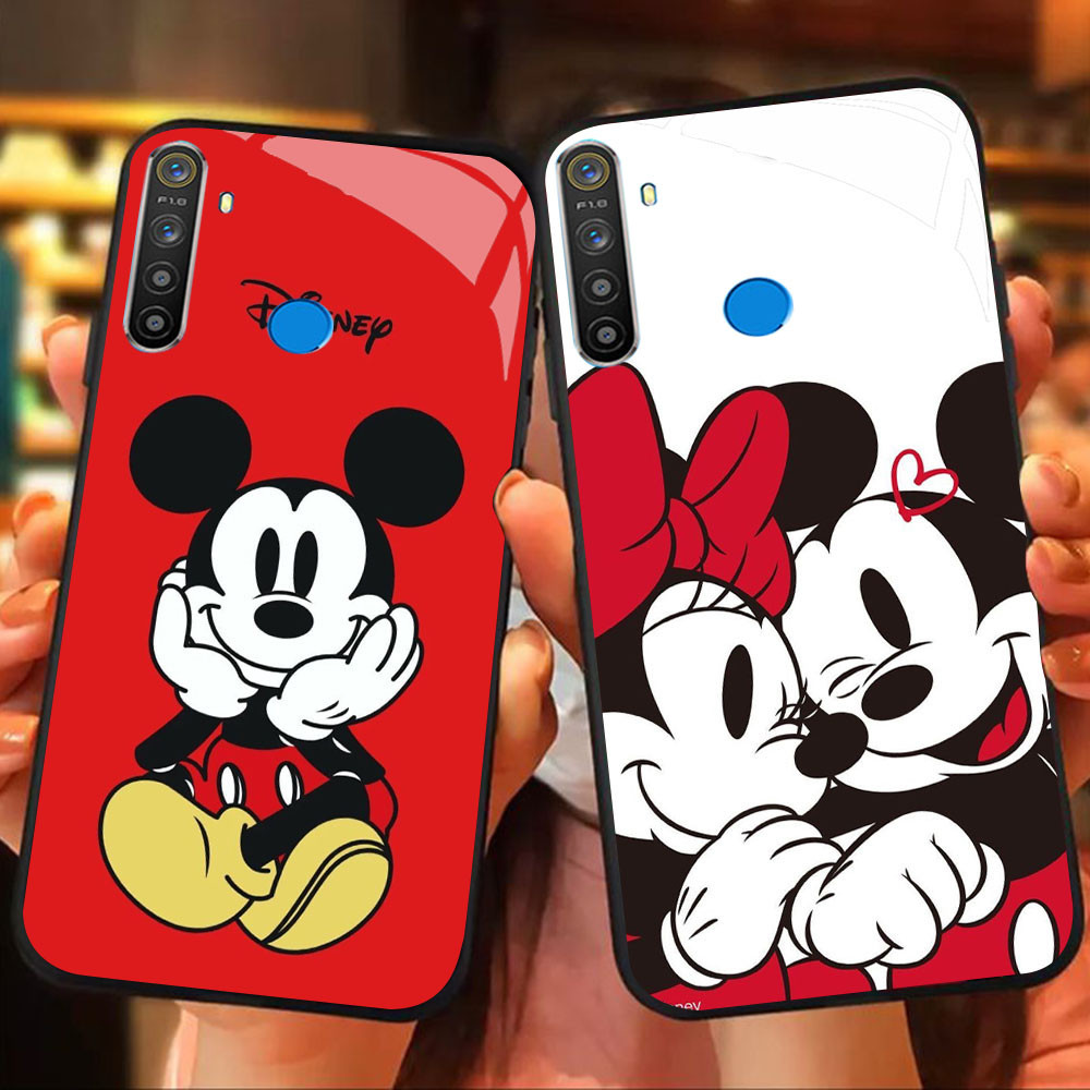 MK-85 Mikey Minne Liquid HD Glass Casing สําหรับ Realme 5 5i 5S 3 3i 6i 7 C65 Narzo 10 10A 20A Pro