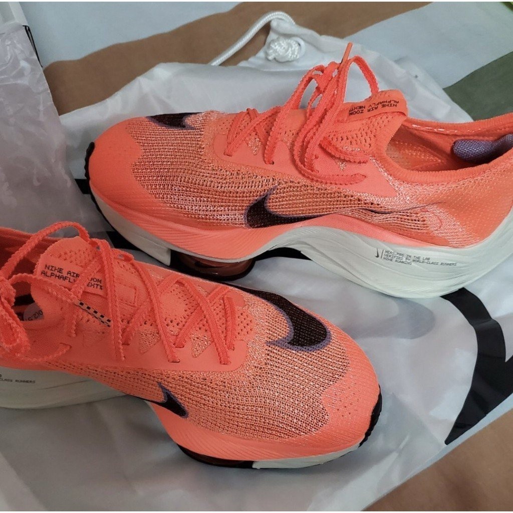 [ต้นฉบับบริสุทธิ์] เข็มพร้อมสต็อก!!Nike Air Zoom AlphaFly NEXT% รองเท้าวิ่งสีส้มรองเท้าผ้าใบ CI9925