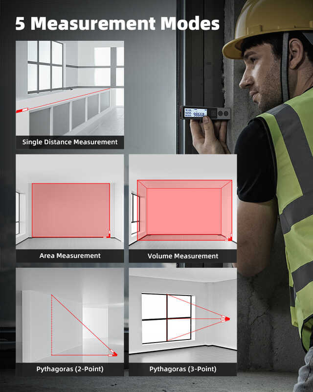 Mileseey M120 Pro เครื่องวัดระยะเลเซอร์ พกพาสะดวก วัดได้แม่นยำ