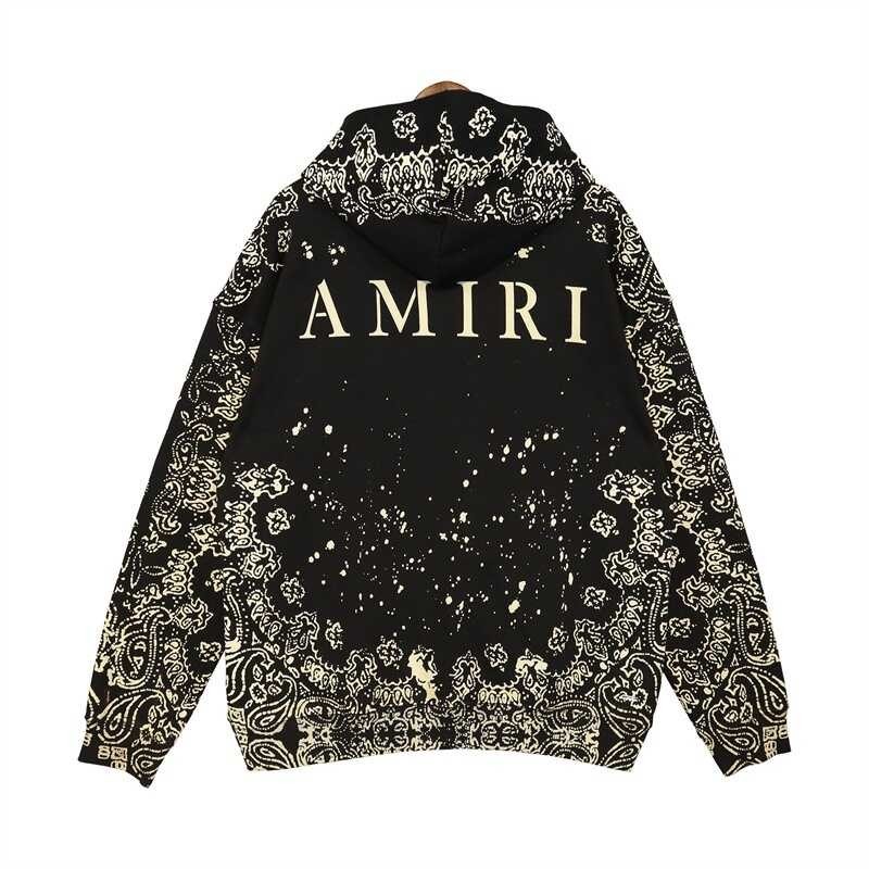 ❤ เสื้อกันหนาวลําลอง มีฮู้ด พิมพ์ลายโลโก้ Amiri แฟชั