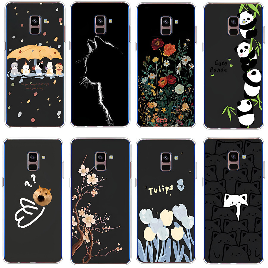 ปลอกสําหรับ Samsung galaxy a8 plus 2018 เคสซิลิโคนอ่อน TPU พิมพ์ฝาครอบโทรศัพท์