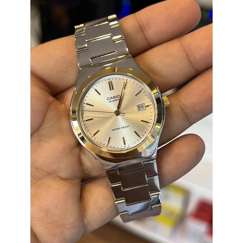 Original Casio Analog Two-Toned นาฬิกาผู้ชาย MTP-1170G-7A / Casio Analog Gold และ Silver นาฬิกาผู้ชา