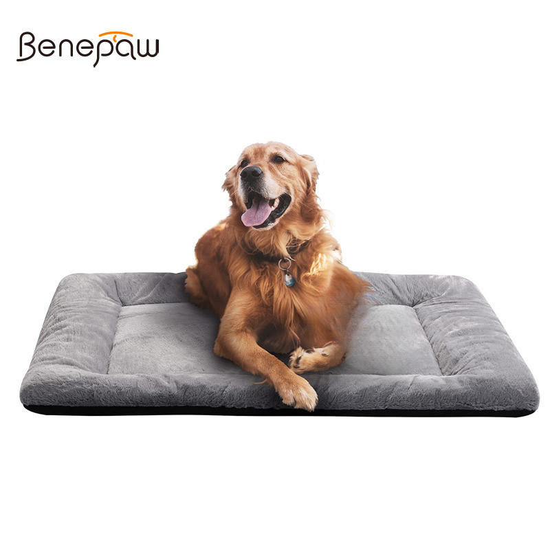 Benepaw ที่นอนสุนัขขนเทียมนุ่มพิเศษ แผ่นลังสบาย ซักเครื่องได้ ก้นกันลื่น อเนกประสงค์ สําหรับลัง คอกสุนัข กรง หมอนและเบาะ