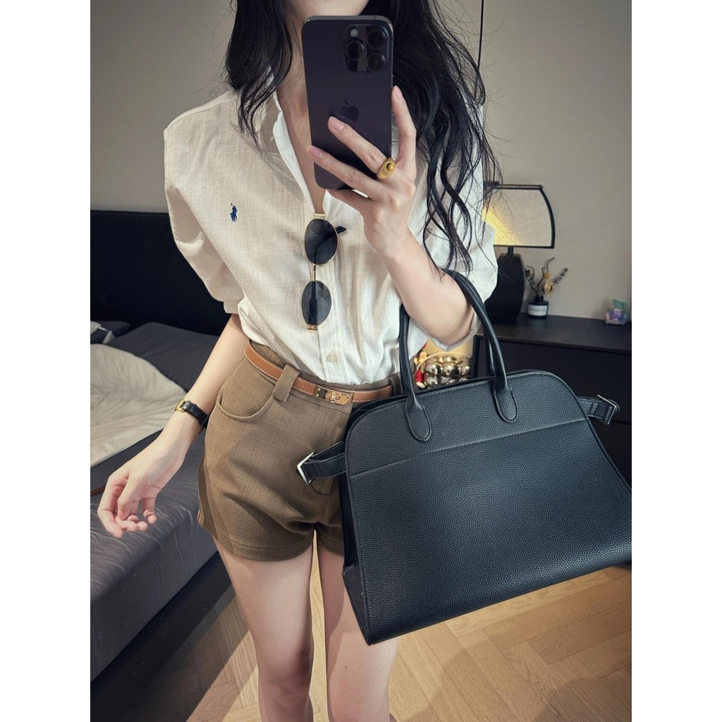 77767 Pony ปักเสื้อเชิ้ตแขนยาวหลวม/เอวสูง Slimmer ดูกางเกงขาสั้น