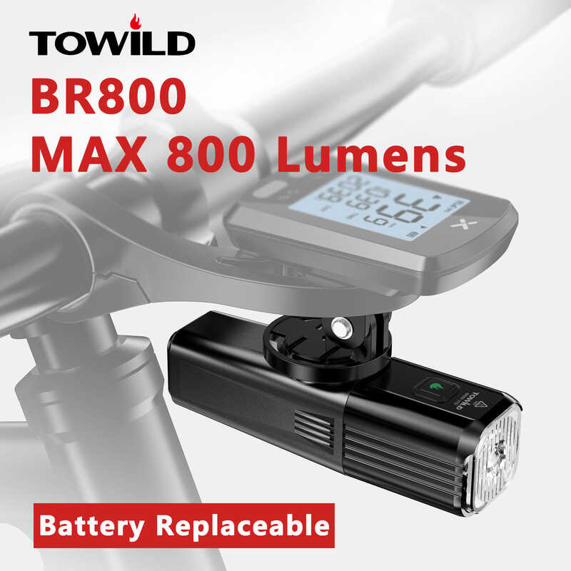 TOWILD Cb2 Br800 พร้อมไฟท้าย USB แบบชาร์จไฟ LED Mountain Bike ไฟหน้