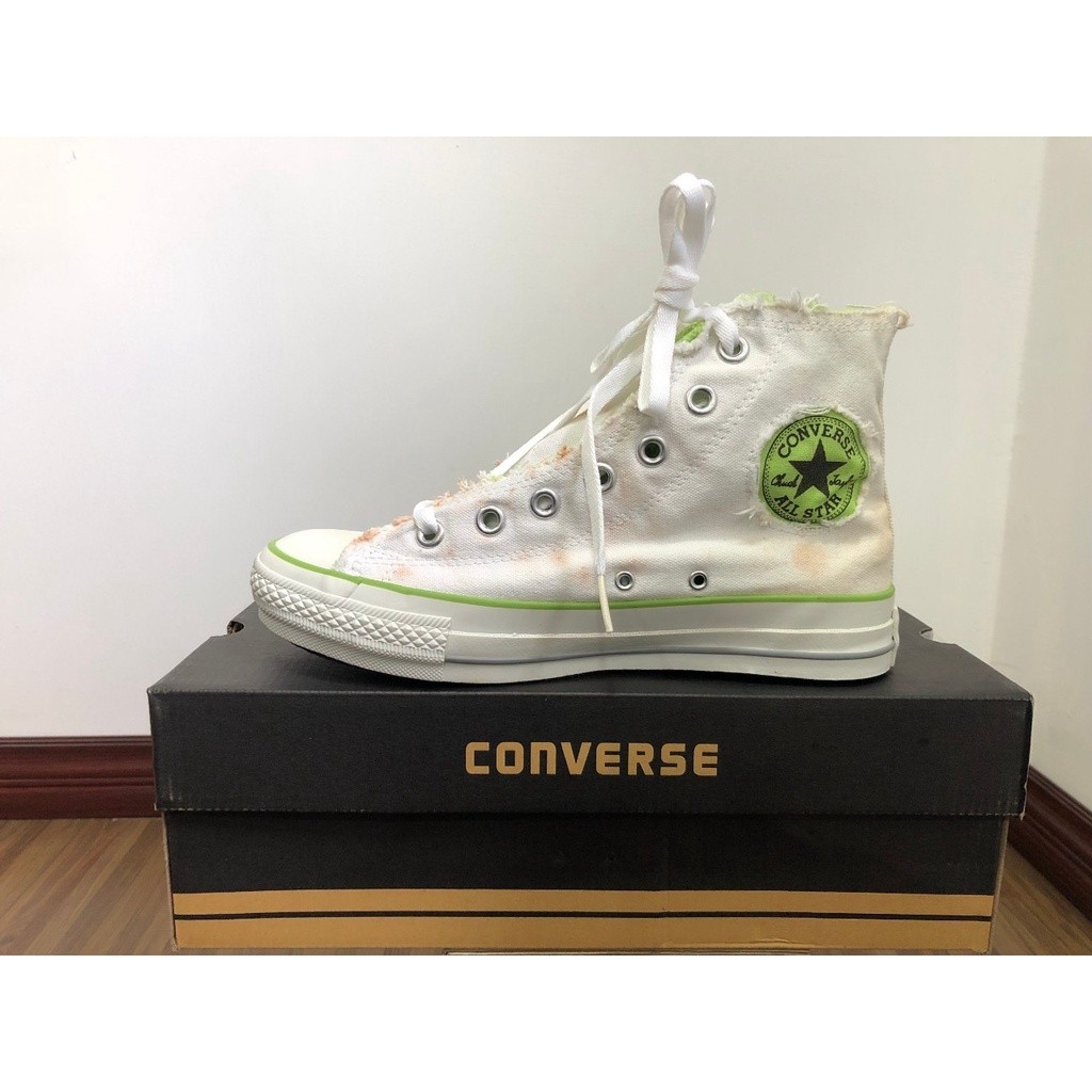 ♞,♘,♙รองเท้า Converse all star รุ่น Converse73: 11-110FJ YWG สีขาว/เขียว/ส้ม งานแท้100% ลด 70%