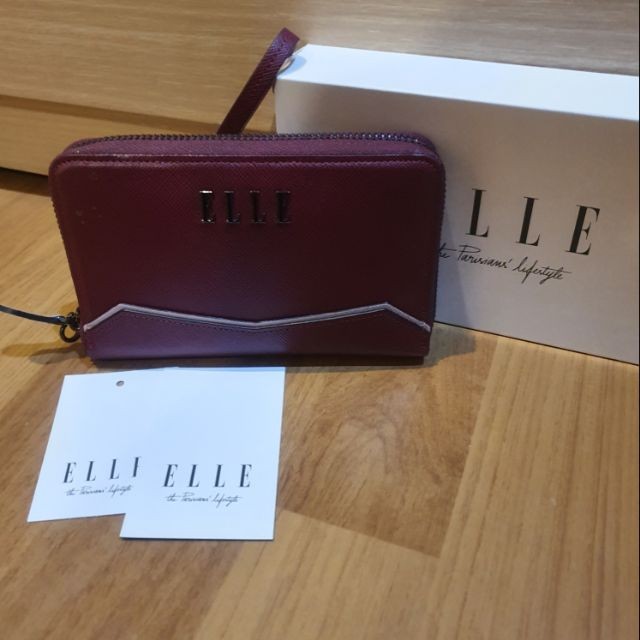ขายเท! กระเป๋าสตางค์ใบกลาง หนังแท้ ELLE