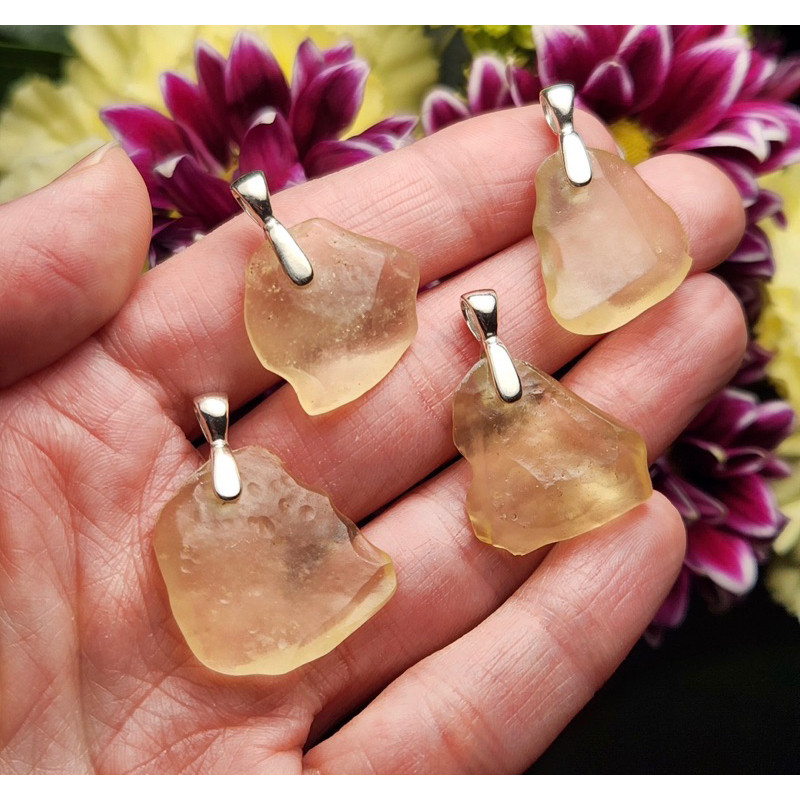 Libyan Desert Glass Pendant 2-3 cm  Libyan Gold Tektite / Libyan Glass Libyan Desert Glass Necklace