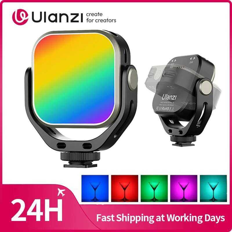 Ulanzi ​ไฟวิดีโอ VL66RGB แบบสองสี RGB ปรับหมุนได้ พร้อมคลิปสำหรับกล้องและสมาร์ทโฟน รองรับ Cold Shoe