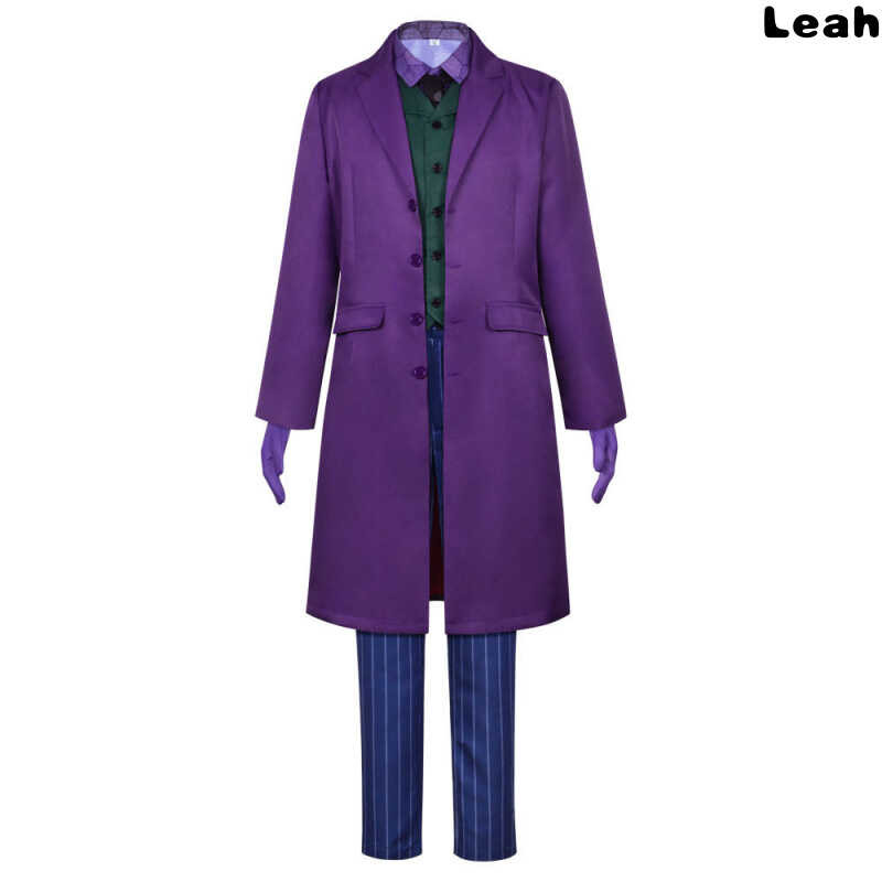 Halloween Cos Costume Horror Ball Batman The Dark Knight Heath Ledger Joker Clown Suit