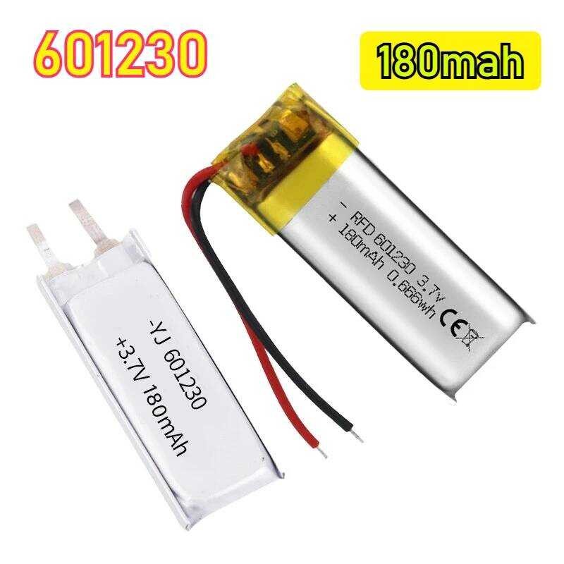 แบตเตอรี่601230 แบตเตอรี่ลิเธียมไอออนโพลิเมอร์แบบชาร์จได้ 180mAh 3.7V สำหรับหูฟังบลูทูธ Tws แบบพกพา