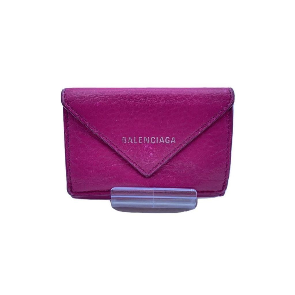 Balenciaga Wallet Papier Mini 391446 หนัง สีชมพู ส่งตรงจากญี่ปุ่น มือสอง
