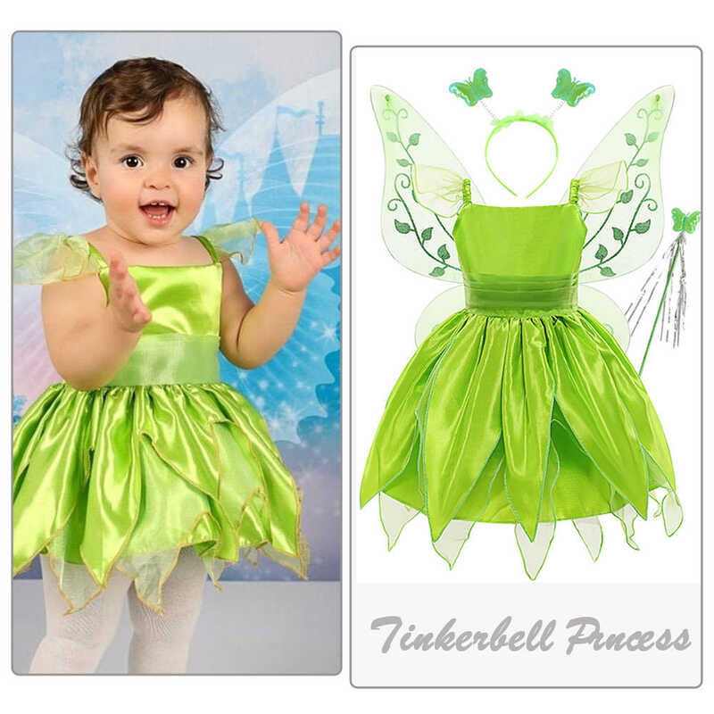 ชุดเดรสเจ้าหญิง Tinker Bell ที่น่าทึ่งสําหรับเด็ก ชุดแสด
