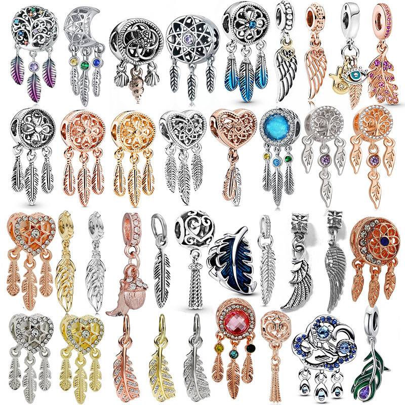 Dream Catcher String เครื่องประดับประณีตจี้พู่สร้อยข้อมือสร้อยคอ DIY จี้ขนนกโรแมนติก