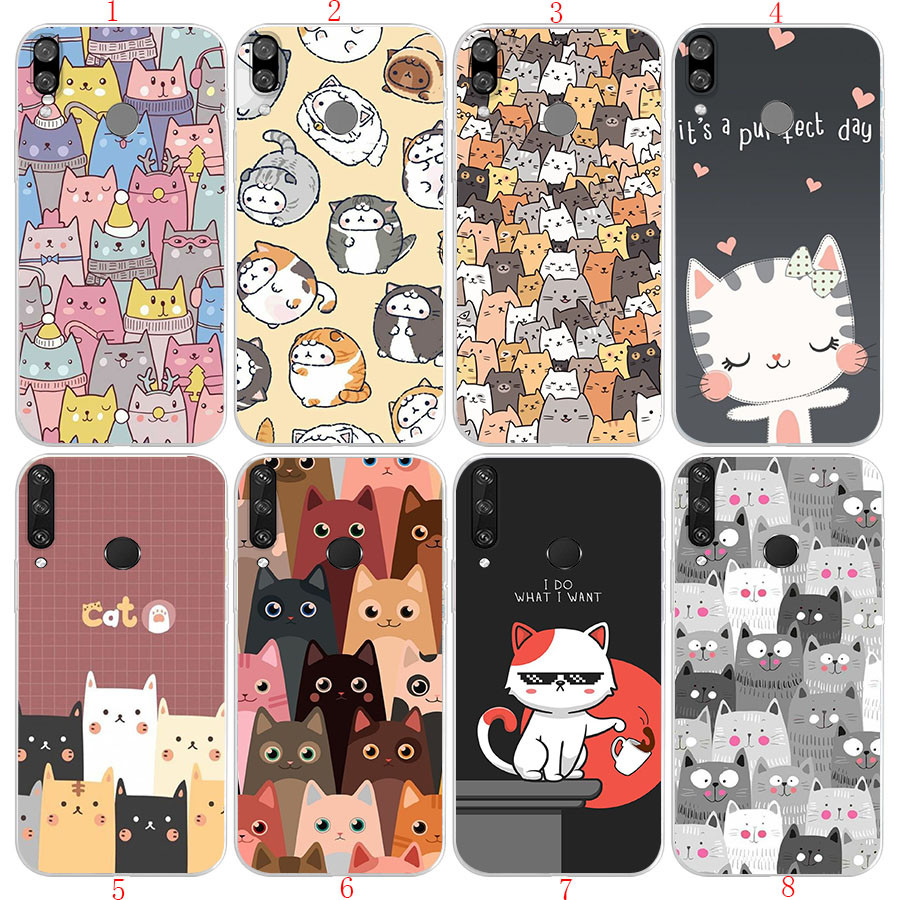 Huawei Y7A Y5P Y6P Y6 2018 Y8P Y8S Y9S Y6 Y7 Y9 Prime 2019 Art cat เคสโทรศัพท์โปร่งใสนุ่ม