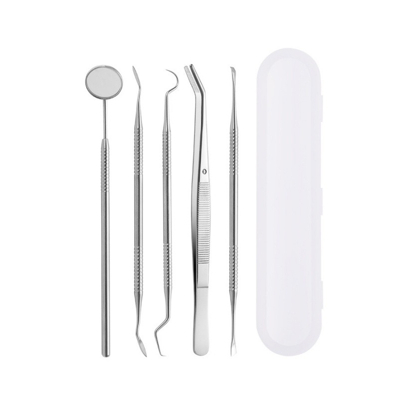 5 ชิ้นทันตกรรมชุดเครื่องมือทันตกรรมกระจก Plier ฟันสุขอนามัย Oral Care ชุดเครื่องมือ