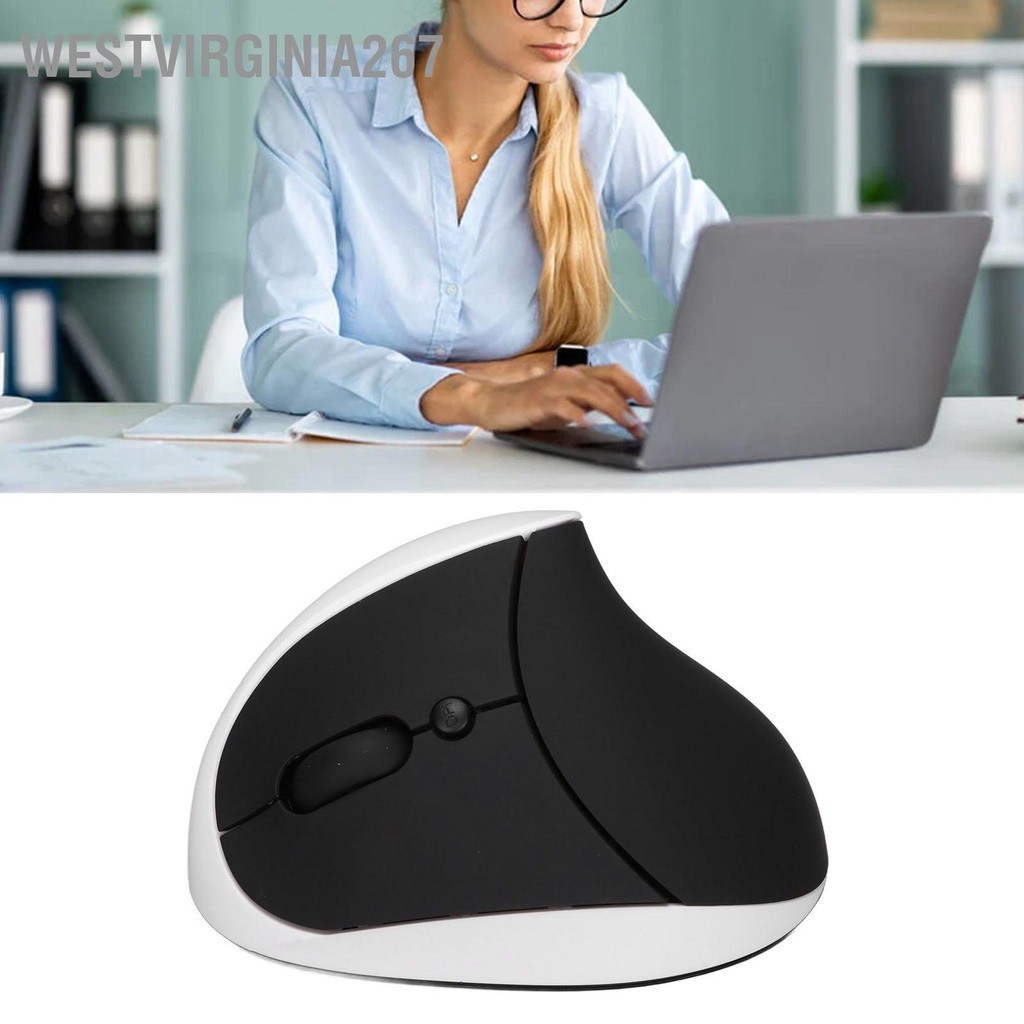 Left Hand Vertical Mouse 2.4G Wireless Ergonomic Rechargeable with USB Adapter Adjustable DPI for P